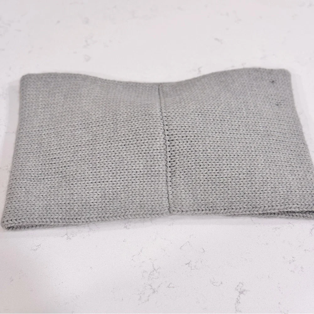 Kate Spade Colorblock Bow Neckwarmer Grey Cream NWT